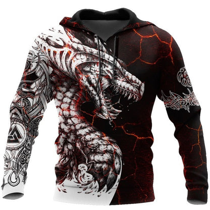 3D Graphics Pullover Zipper Hoodie