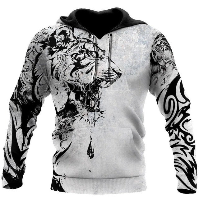 3D Graphics Pullover Zipper Hoodie