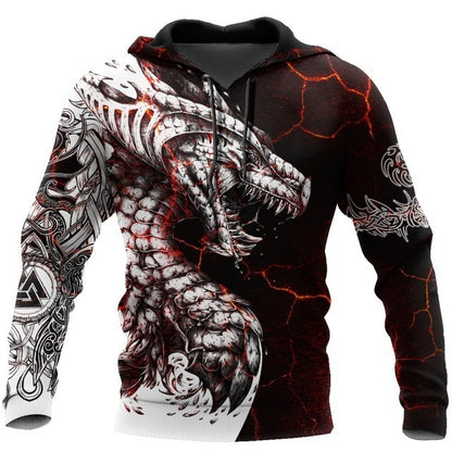 3D Graphics Pullover Zipper Hoodie